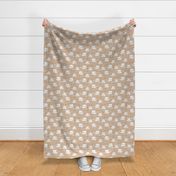 Little polar bears and snow mountains and glaciers winter ocean design cinnamon brown beige 