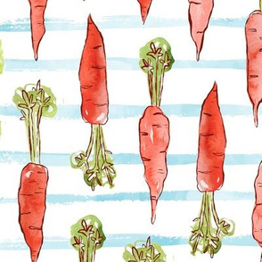 watercolor carrots with stripes