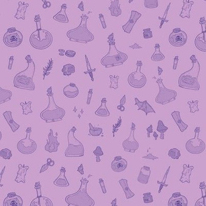 Dungeons and Dragons Magic and Potions in Purple
