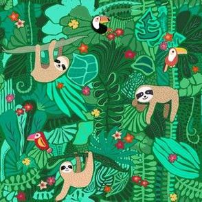 Sloths In The Jungle - Small