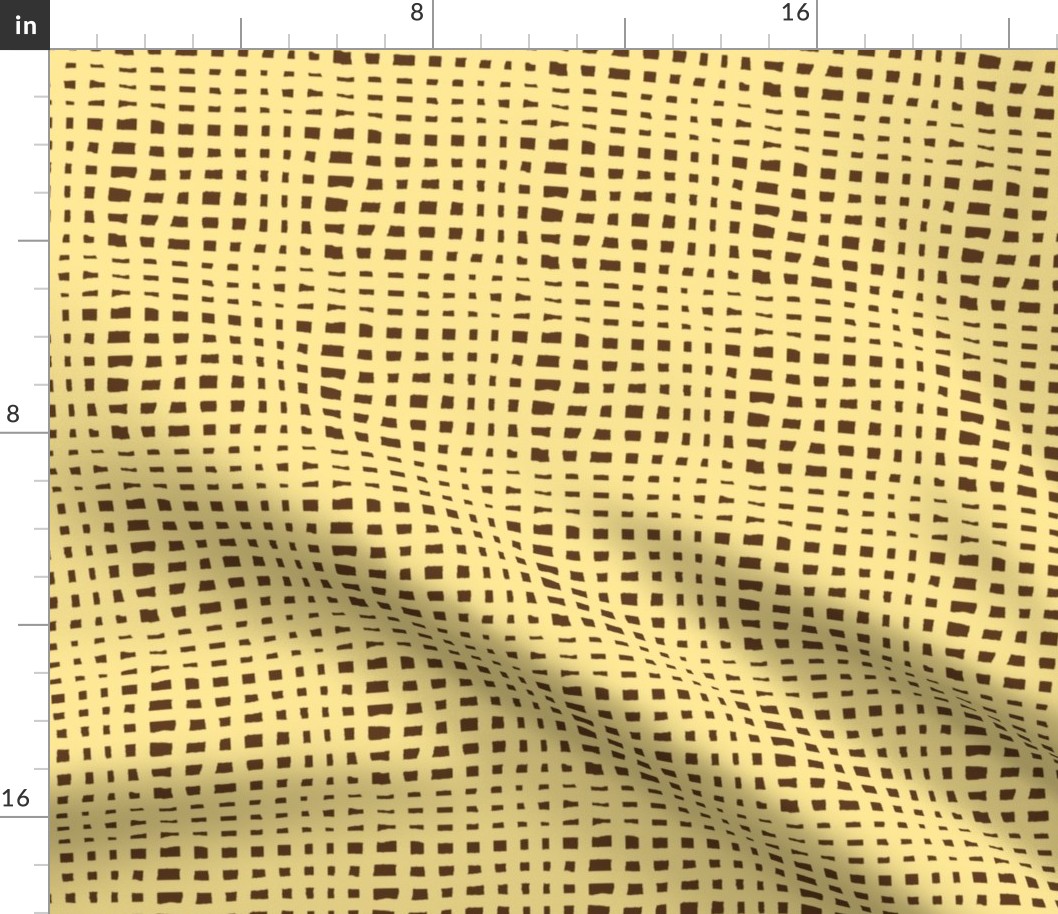 coarse golden yellow woven on dk brown