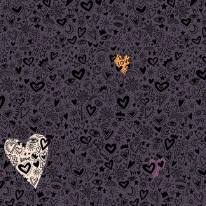 heart graffiti in purple