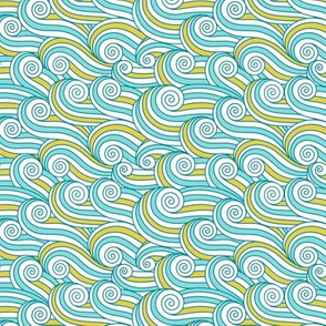 Olive turquose waves