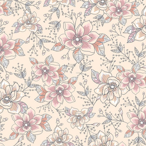 soft floral in peach