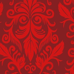 Red Velvet Damask