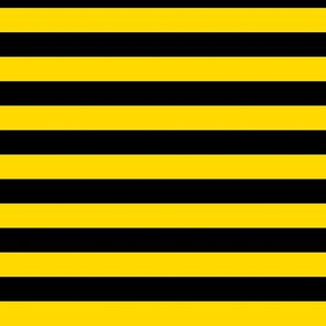 Awning Stripe Pattern Horizontal in Black on School Bus Yellow