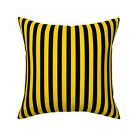 Awning Stripe Pattern Vertical in Black on School Bus Yellow