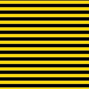 Bengal Stripe Pattern Horizontal in Black on School Bus Yellow