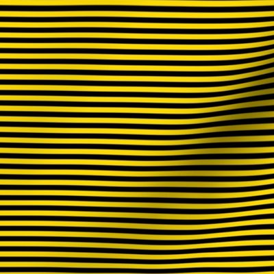Small Bengal Stripe Pattern Horizontal in Black on School Bus Yellow