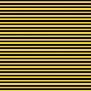 Small Bengal Stripe Pattern Horizontal in Black on School Bus Yellow