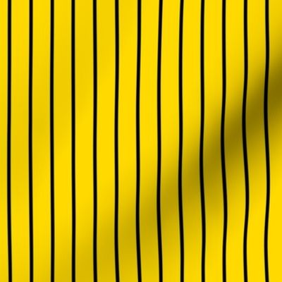 Pin Stripe Pattern Vertical in Black on School Bus Yellow