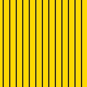 Pin Stripe Pattern Vertical in Black on School Bus Yellow