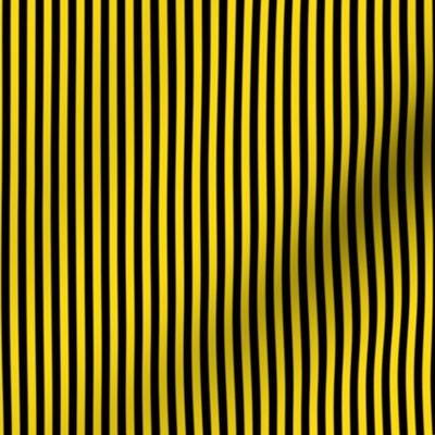 Small Bengal Stripe Pattern Vertical in Black on School Bus Yellow