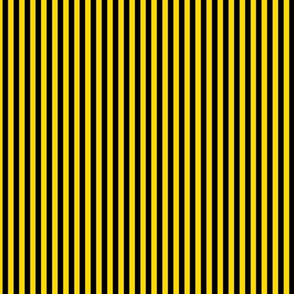 Small Bengal Stripe Pattern Vertical in Black on School Bus Yellow