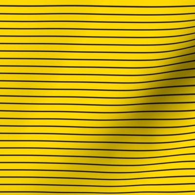Small Pin Stripe Pattern Horizontal in Black on School Bus Yellow