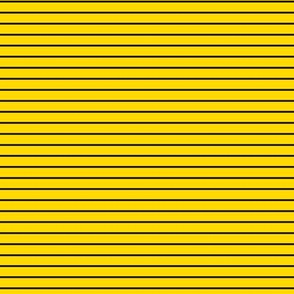 Small Pin Stripe Pattern Horizontal in Black on School Bus Yellow