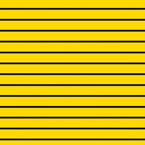 Pin Stripe Pattern Horizontal in Black on School Bus Yellow