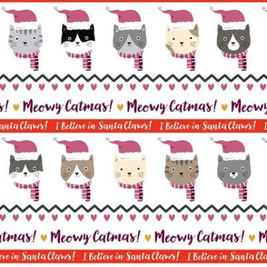 santa claws cat fairisle purple/red