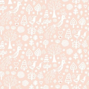 Christmas forest, pale pink peach