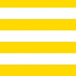 Large Awning Stripe Pattern Horizontal in White on School Bus Yellow