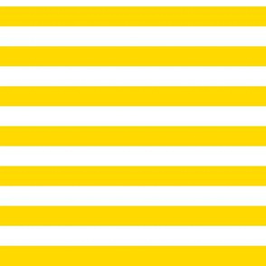 Awning Stripe Pattern Horizontal in White on School Bus Yellow