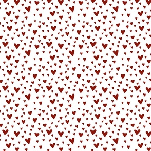 Red on white hearts