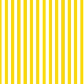 Bengal Stripe Pattern Vertical in White on School Bus Yellow