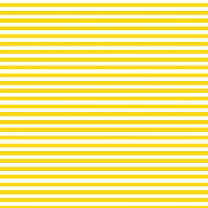 Small Bengal Stripe Pattern Horizontal in White on School Bus Yellow