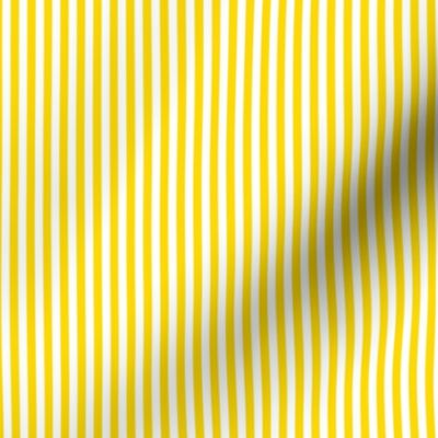 Small Bengal Stripe Pattern Vertical in White on School Bus Yellow