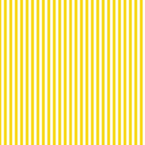 Small Bengal Stripe Pattern Vertical in White on School Bus Yellow