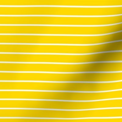 PinStripe Pattern Horizontal in White on School Bus Yellow