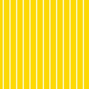 PinStripe Pattern Vertical in White on School Bus Yellow