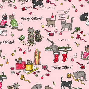meowy catmas in pink