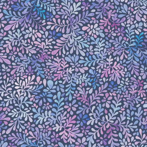 (medium) Watercolour Floral, periwinkle botanical pattern