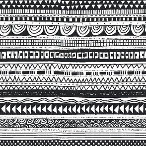 hand-drawn stripe black and white