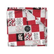 Grandma Bear//Red - Wholecloth Cheater Quilt - Rotated