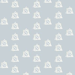 Ditsy Triangles on Pale Blue