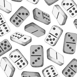 Dominoes - black, white and grey 