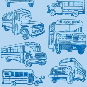 Here Comes the School Bus (larger scale, blue)