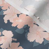 Hibiscus Garlands S - Nude and Blue