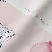 Watercolor Dalmatians - pink - rotated
