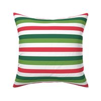 Red White and Green Christmas Stripes