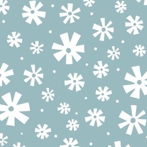 Retro Snowflakes (blue and white)