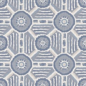 Seamless french farmhouse linen summer block print background. 