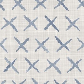 Seamless french farmhouse linen summer block print background. 