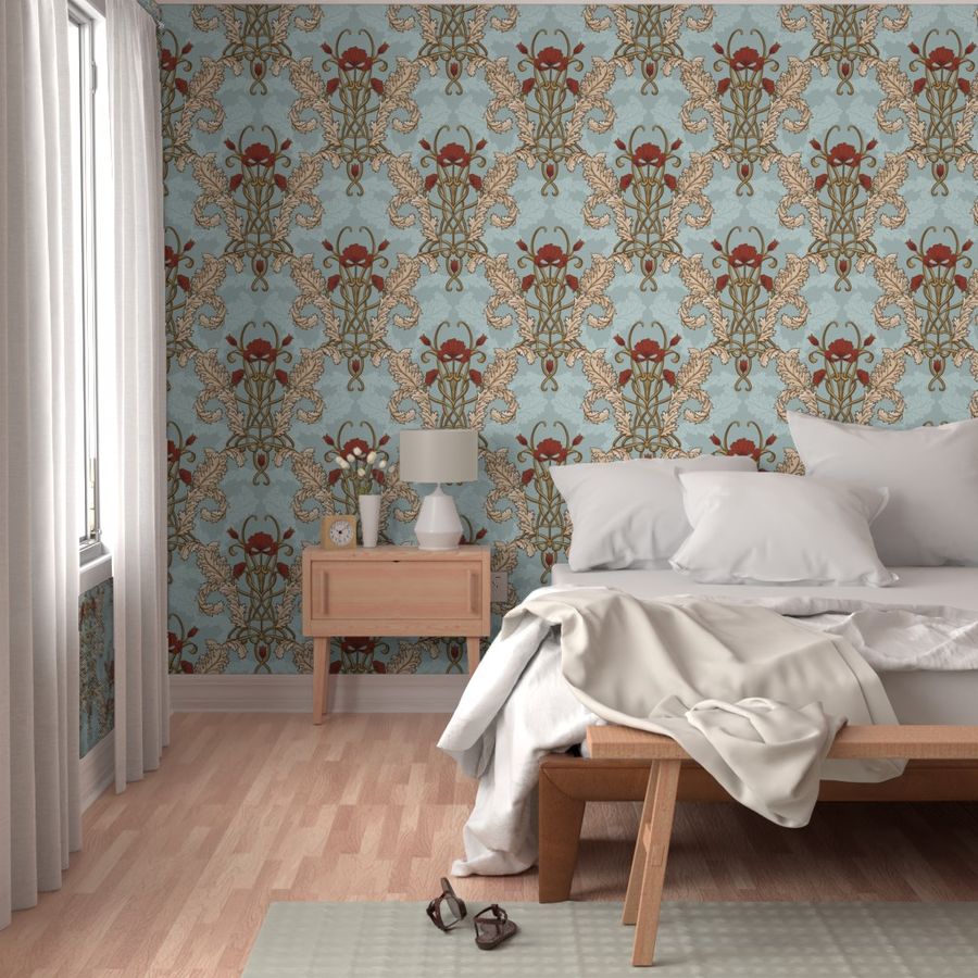 Art nouveau large scale wallpaper 