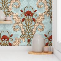 Art nouveau large scale wallpaper 