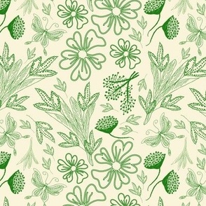 Summer green floral