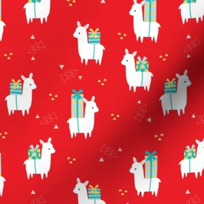 Christmas Llamas red large