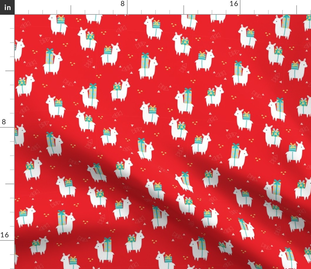 Christmas Llamas red large